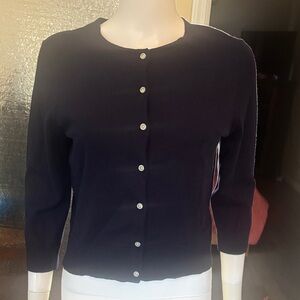 Chaps Navy Blue Button Cardigan